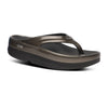 OOFOS Women's OOmega OOlala Stacked Sandal - Titanium Mirror Black & Titanium Mirror US 5 EU 36 