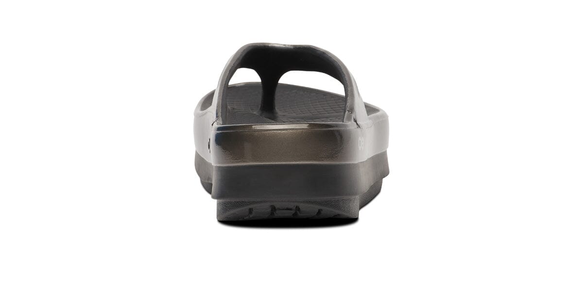 OOFOS Women's OOmega OOlala Stacked Sandal - Titanium Mirror 