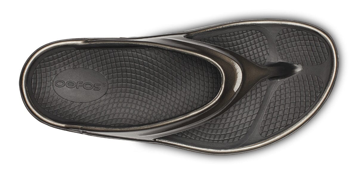 OOFOS Women's OOmega OOlala Stacked Sandal - Titanium Mirror 