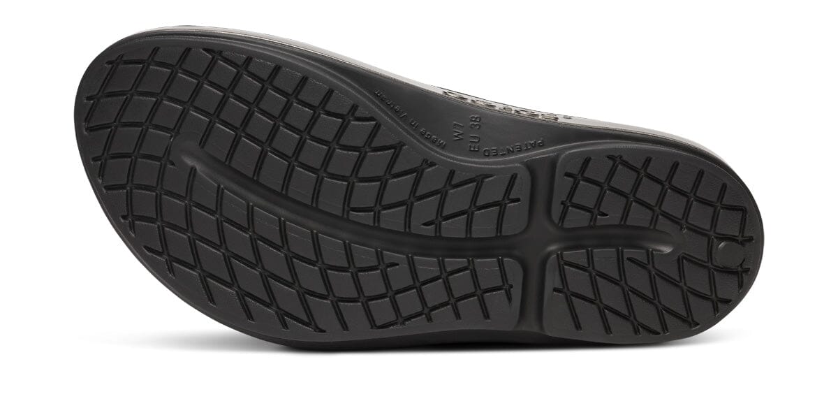OOFOS Women's OOmega OOlala Stacked Sandal - Titanium Mirror 
