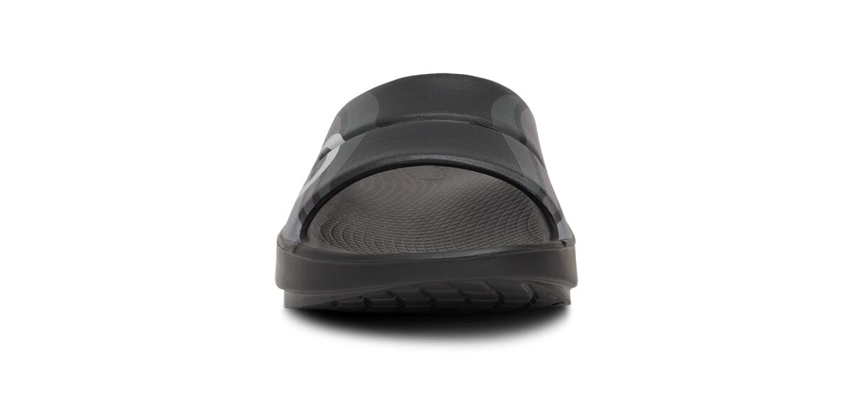 OOFOS Unisex OOahh Sport Slide Sandal - Black Wave Flow 