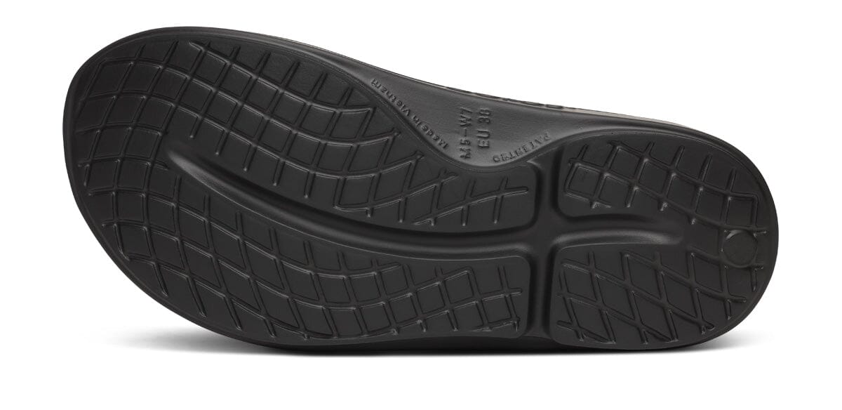 OOFOS Unisex OOahh Sport Slide Sandal - Black Wave Flow 