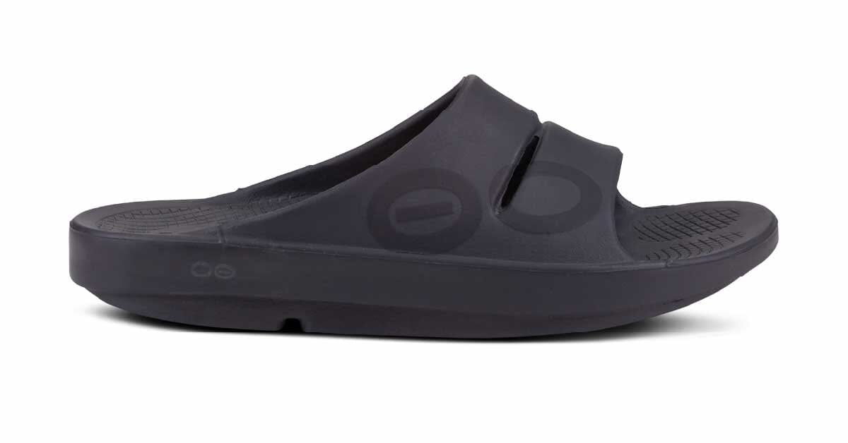 OOFOS Unisex OOahh Sport Slide Sandal - Matte Black 