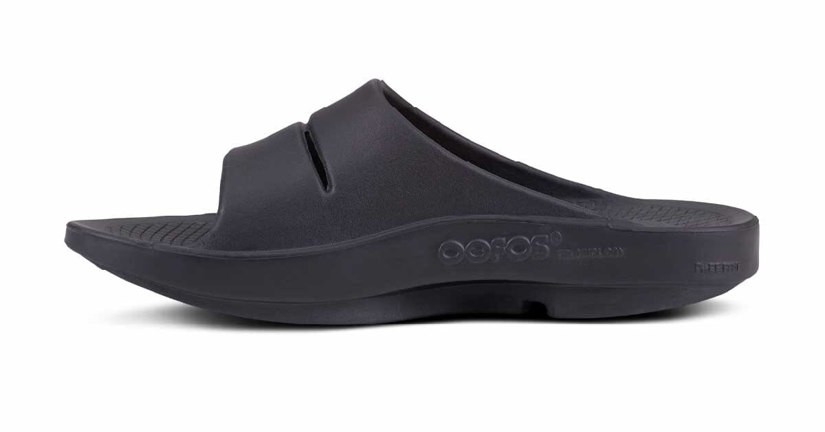 OOFOS Unisex OOahh Sport Slide Sandal - Matte Black 