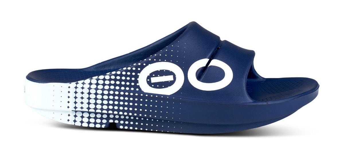 OOFOS Unisex OOahh Sport Slide Sandal - Navy Matrix 