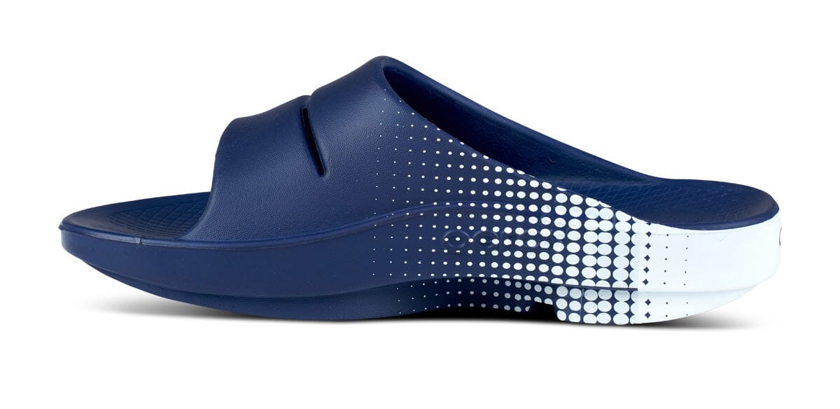 OOFOS Unisex OOahh Sport Slide Sandal - Navy Matrix 