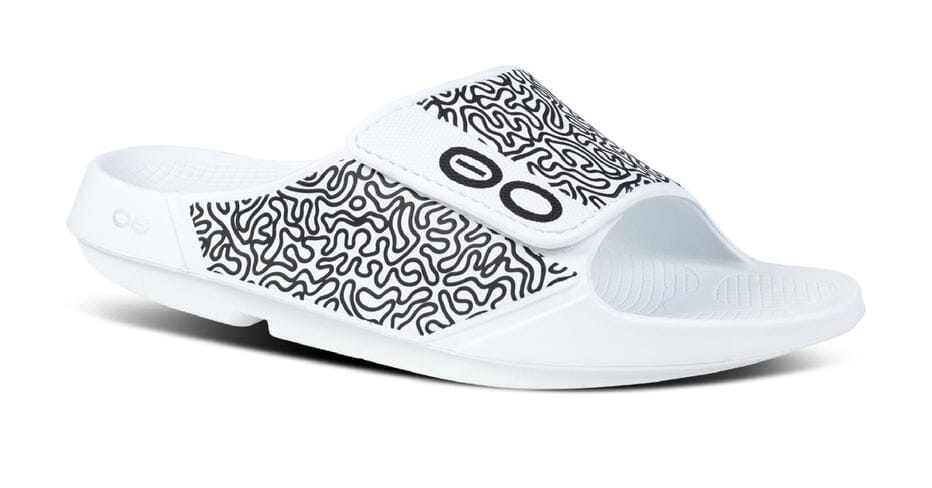 OOFOS Unisex OOahh Sport Flex Limited Slide Sandal - White Labyrinth White Labyrinth US M8/W10 EU 41 