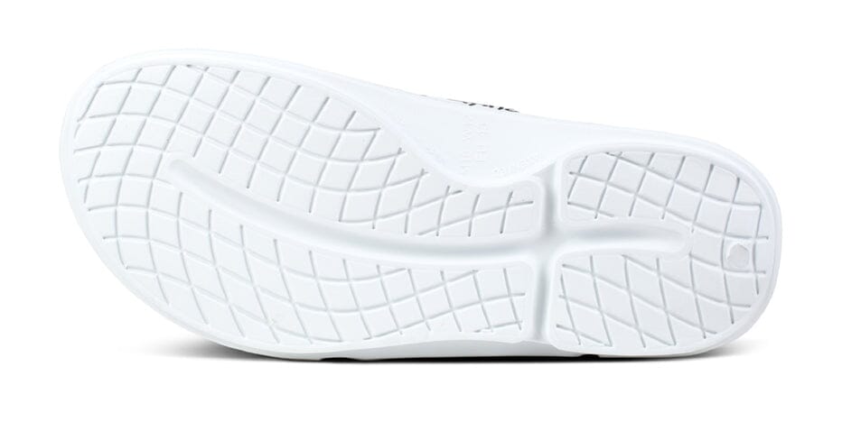 OOFOS Unisex OOahh Sport Flex Limited Slide Sandal - White Labyrinth 