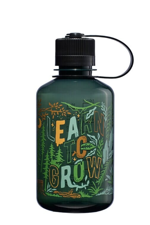 Nalgene 16oz Narrow Mouth Sustain Water Bottle Jade 'Learn 2 Grow' 