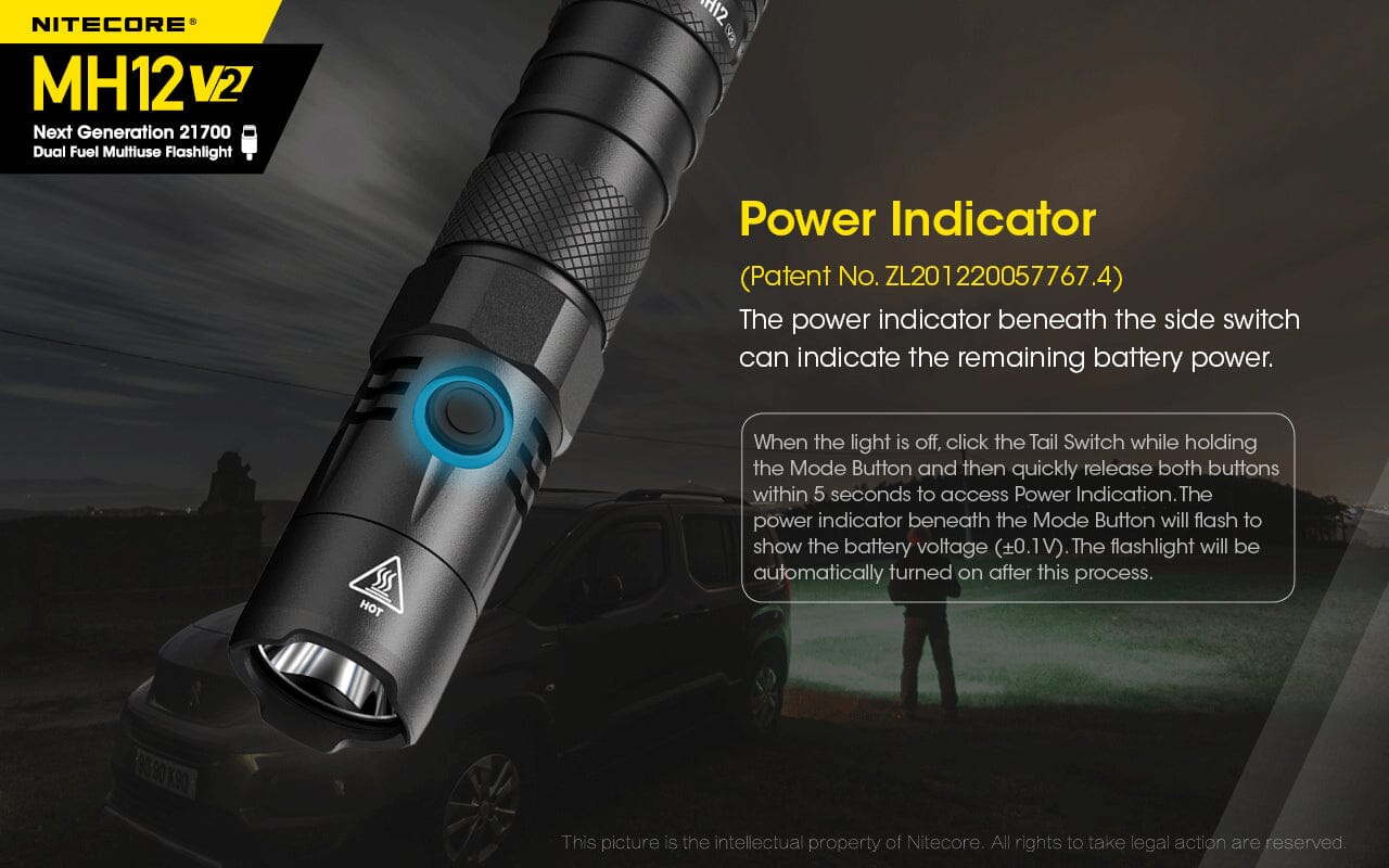 Nitecore MH12 v2 1200 Lumen USB-C Rechargeable Flashlight Kit 