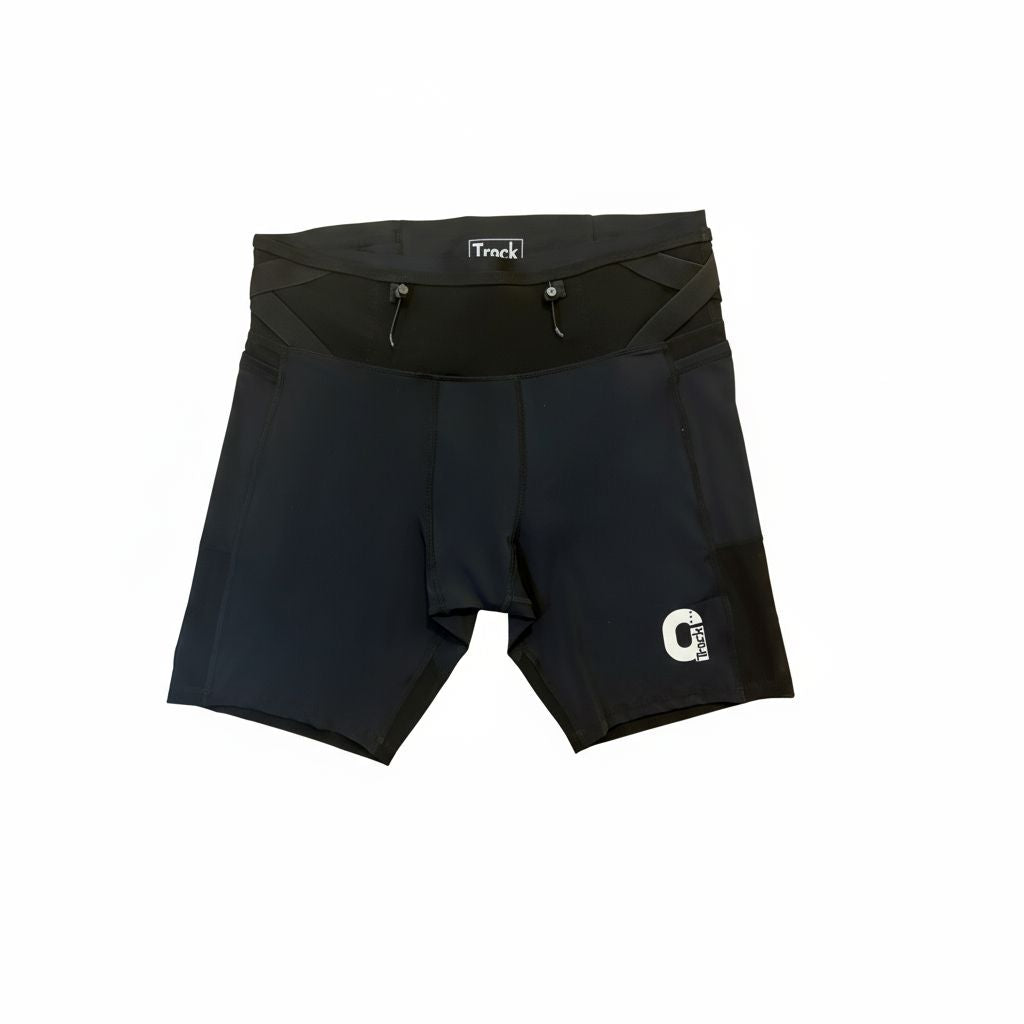 Track Running Multi-Functional Professional Competition Compression Shorts Black S 