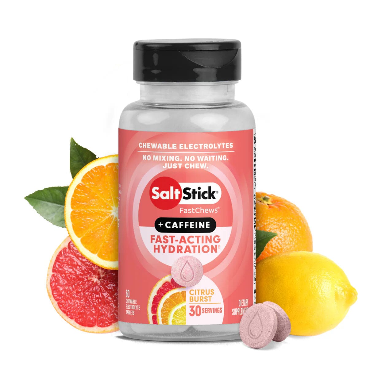 SaltStick Fastchews 60ct Bottle Citrus Burst (Caffeine) 