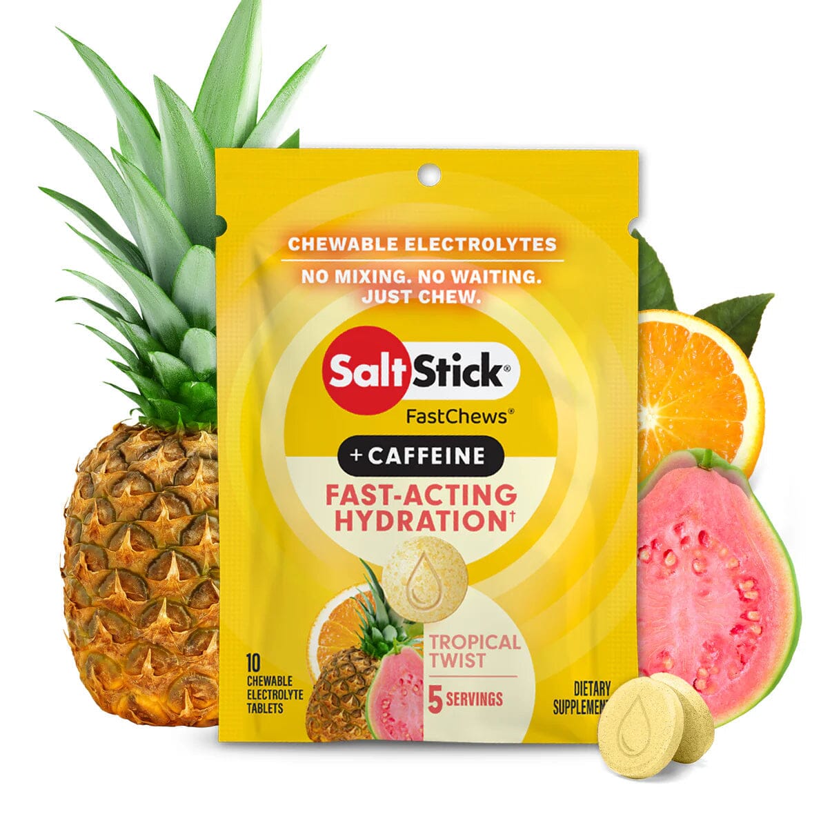 SaltStick Fastchews 10ct Pack Tropical Twist (Caffeine) 