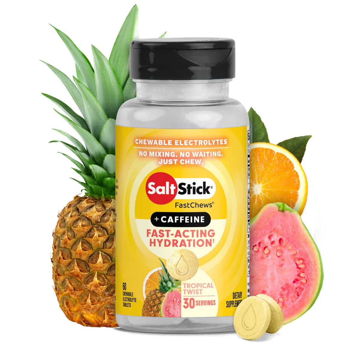 SaltStick Fastchews 60ct Bottle Tropical Twist (Caffeine) 