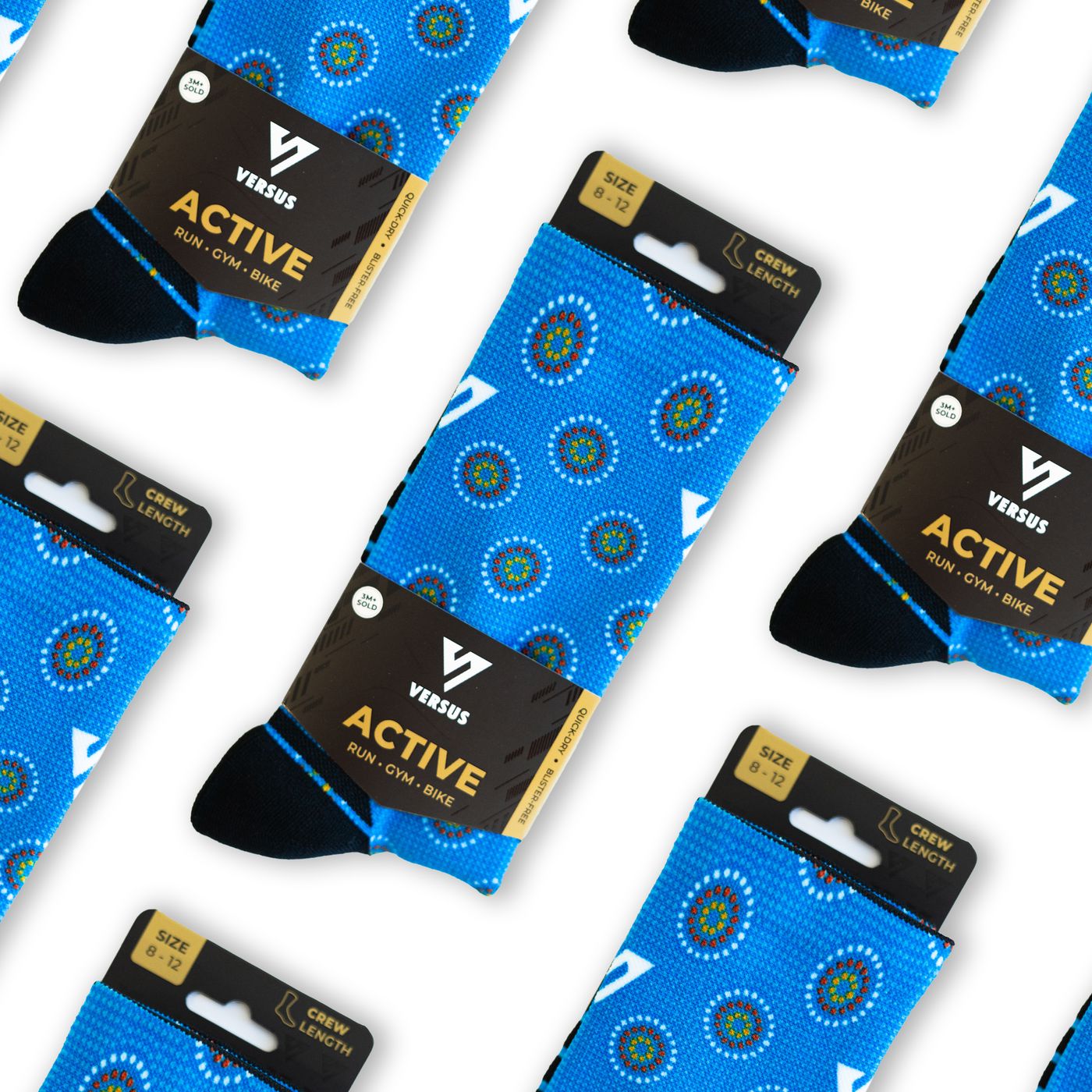 Versus Shweshwe Active Crew Socks 