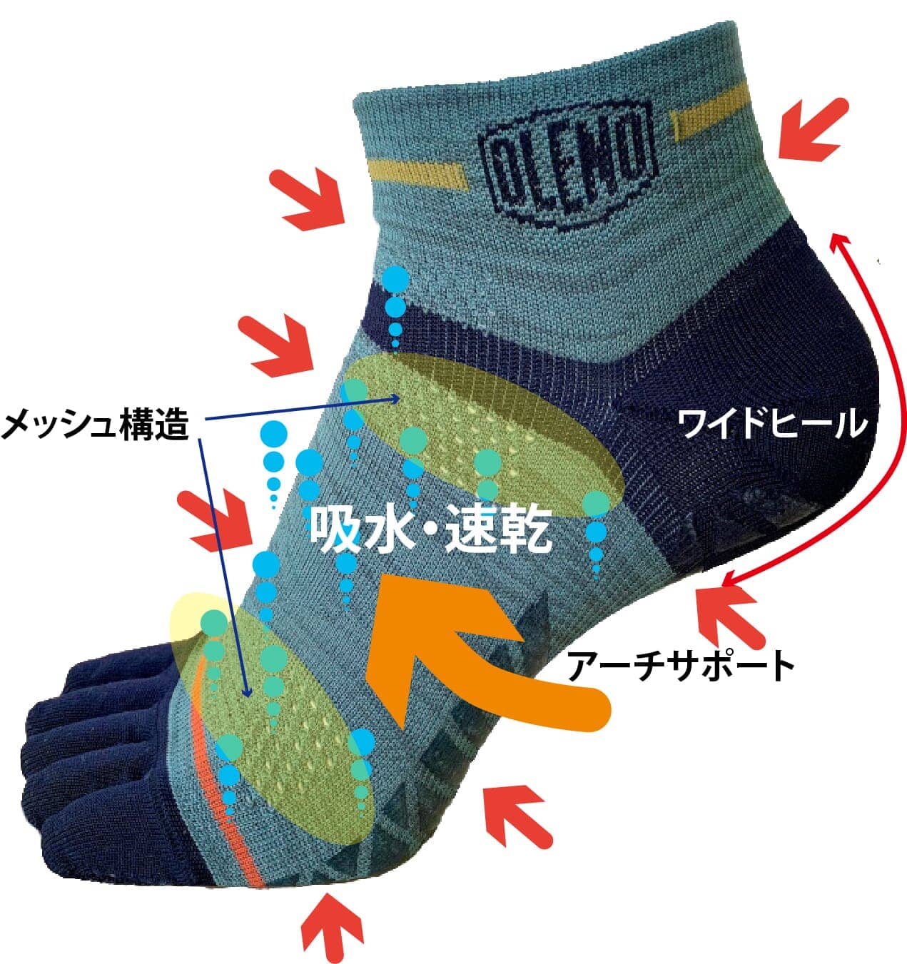 Oleno Ultimate SHR Running Socks 