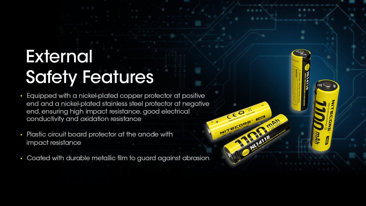 Nitecore NL1411R 1100mAh USB-C Rechargeable 14500 Battery 