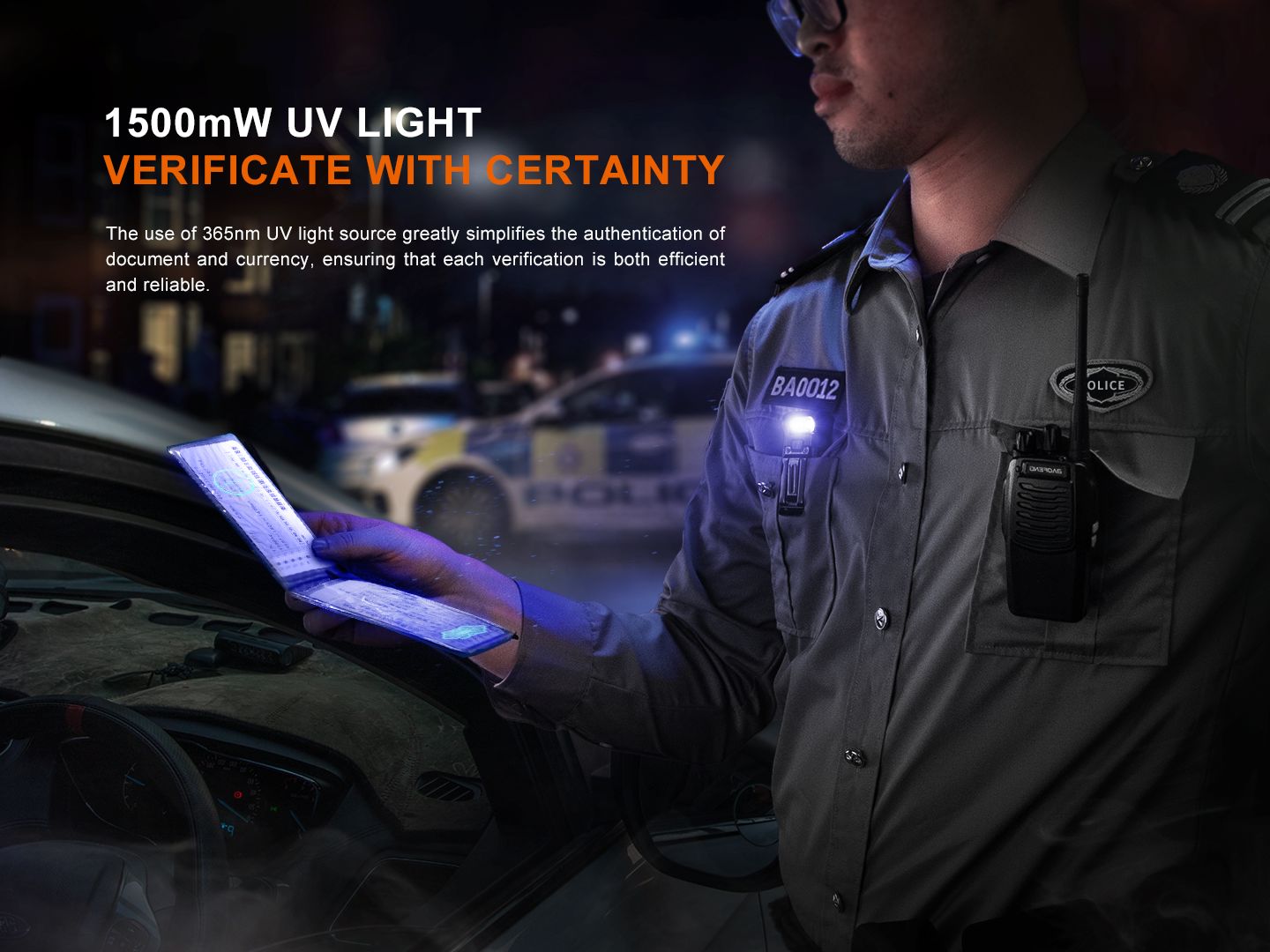 Fenix SW05R-UV Clip On Flashlight with UV Light 