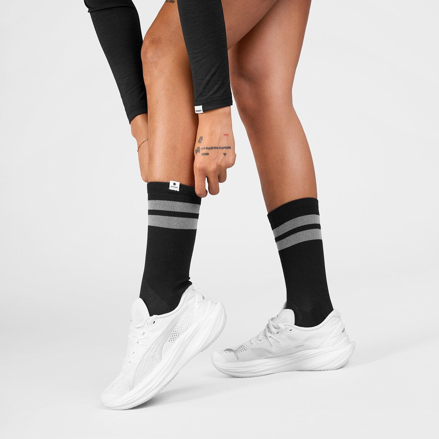Saysky Merino Reflective High Socks Black SM