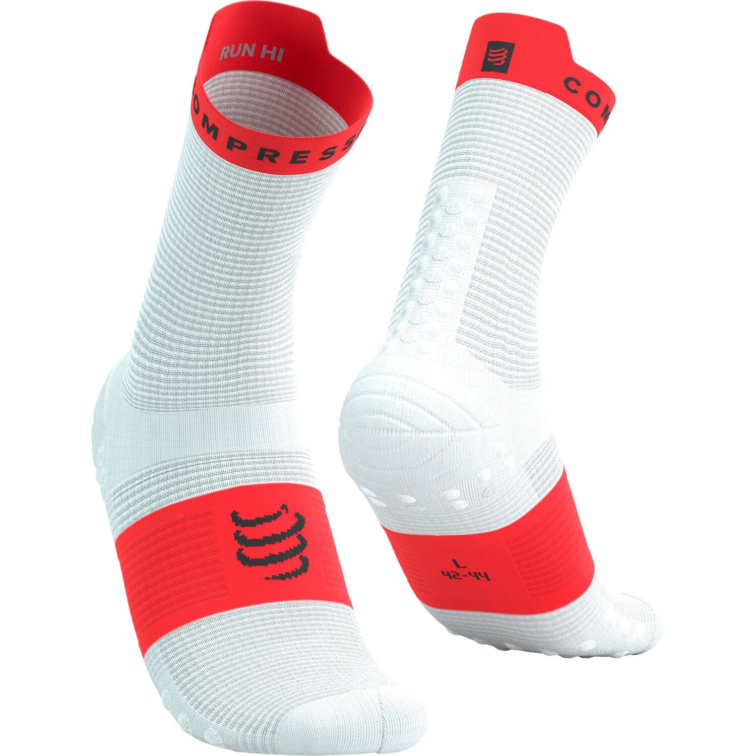 Compressport Pro Racing 襪子 V4.0 中筒 - 白色/螢光紅