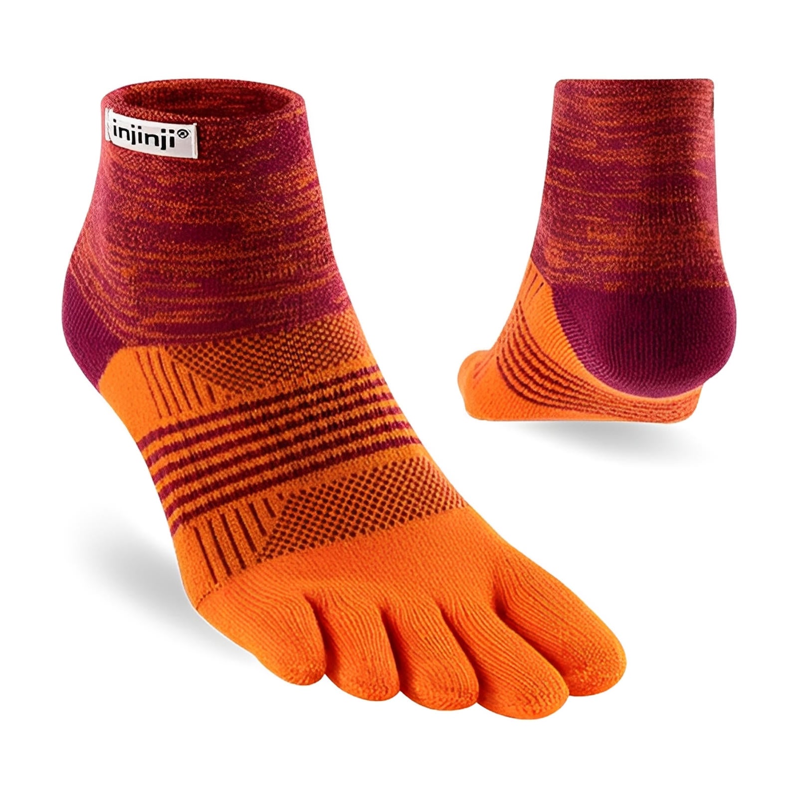 Injinji Women's Trail Midweight Mini-Crew Socks Flame XS/S 
