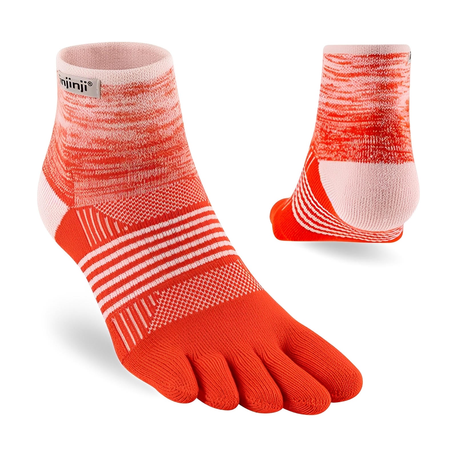 Injinji Women's Trail Midweight Mini-Crew Socks Hibiscus XS/S 