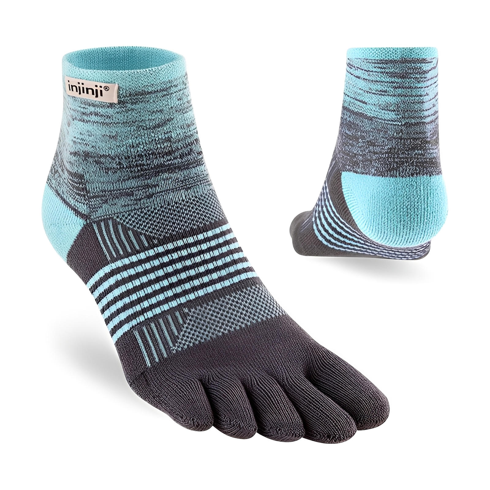 Injinji Women's Trail Midweight Mini-Crew Socks Seascape XS/S 