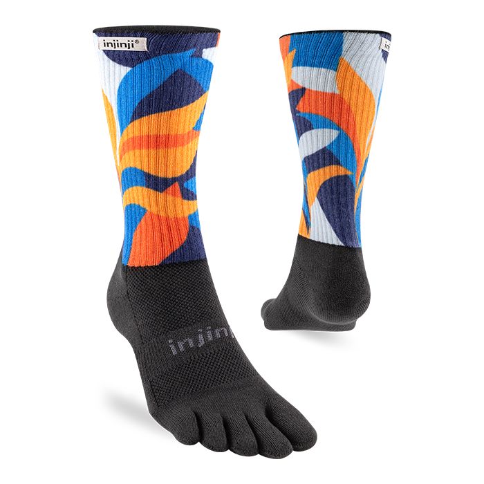 Injinji Spectrum Trail Midweight Crew Socks Botanic S 