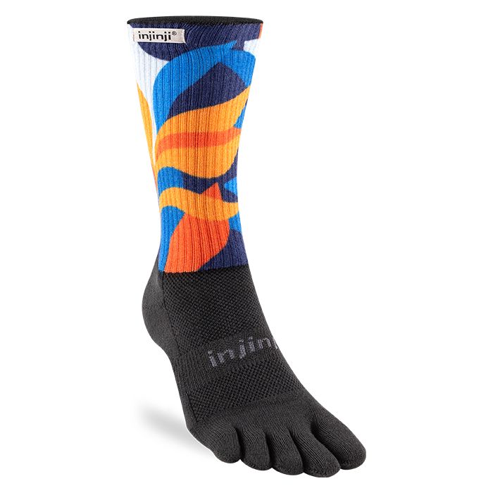 Injinji Spectrum Trail Midweight Crew Socks Botanic S 