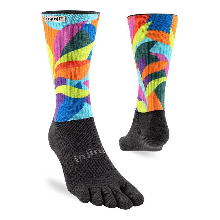 Injinji Spectrum Trail Midweight Crew Socks Verdure S 