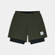 Saysky Men's 2 in 1 Pace Shorts 5'' Green S