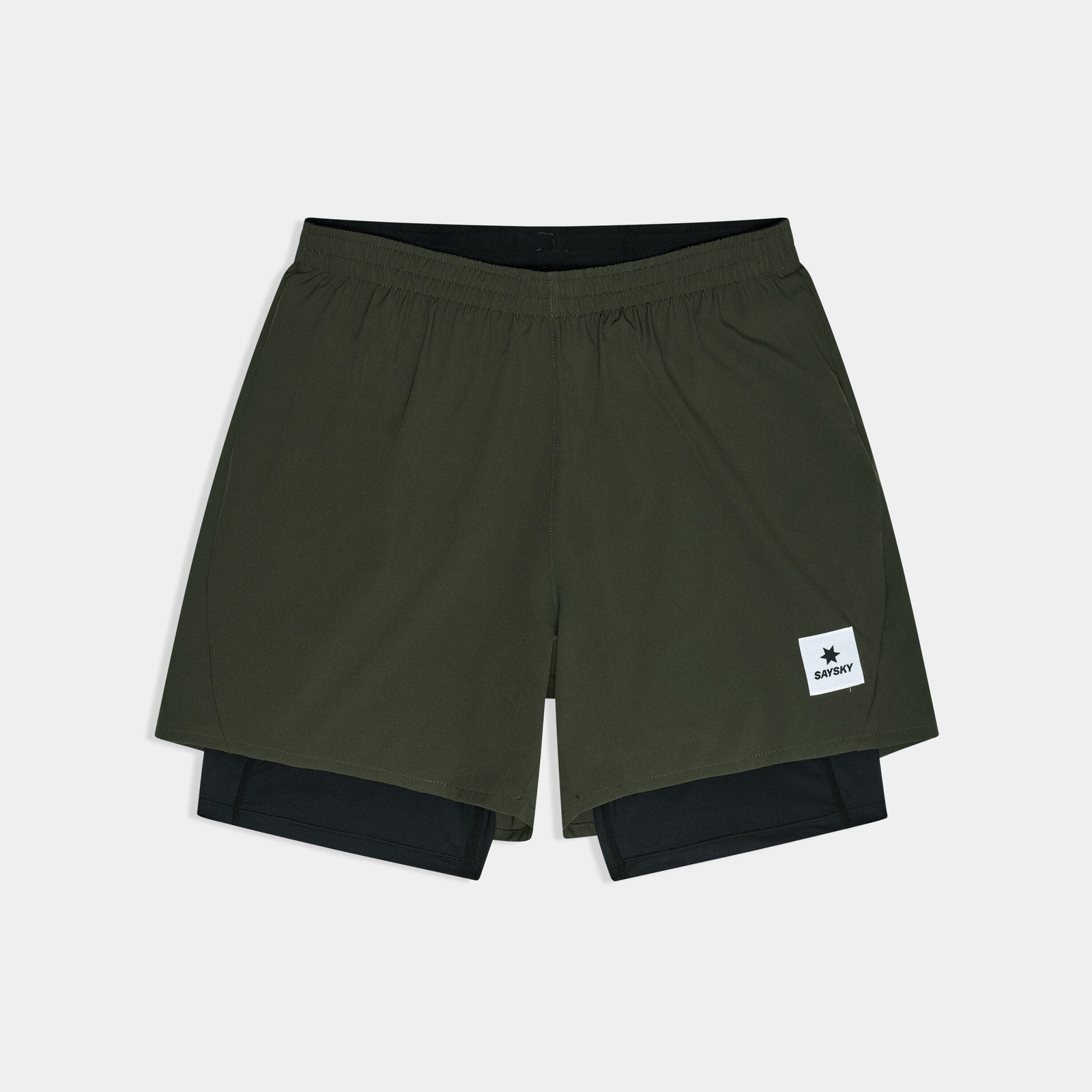 Saysky Men's 2 in 1 Pace Shorts 5'' Green S