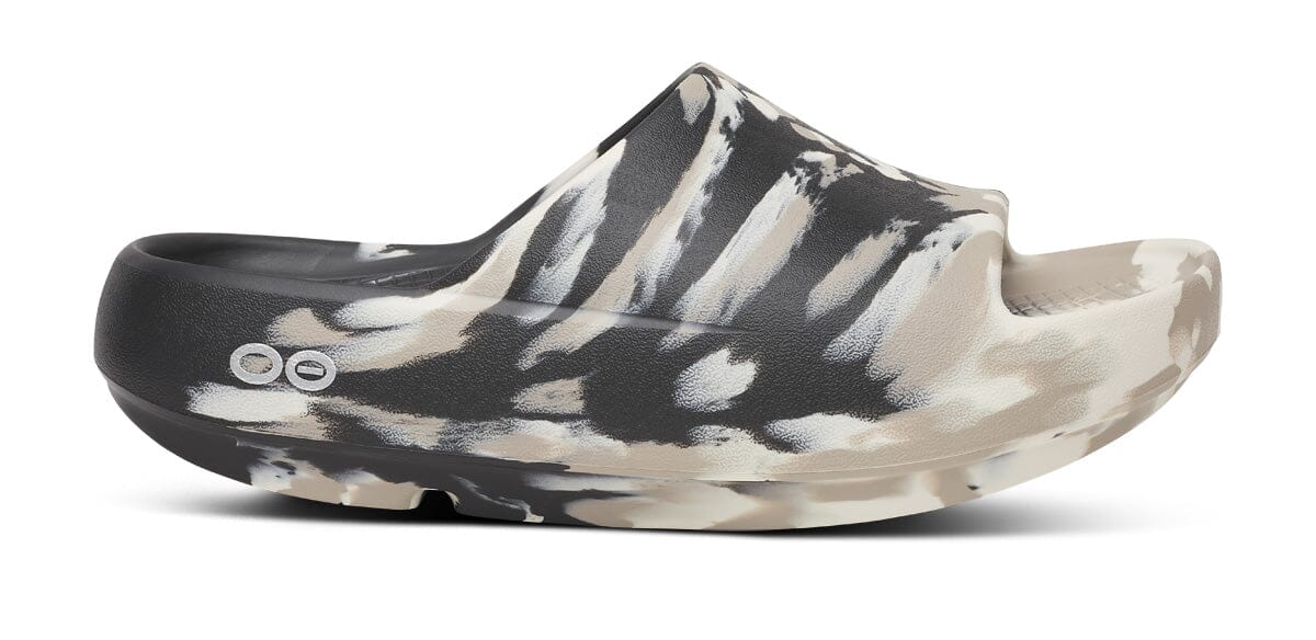 OOFOS Unisex OOahh PLUS Slide Sandal - Marble Black Nomad Marble Black Nomad US M5/W7 EU 38 