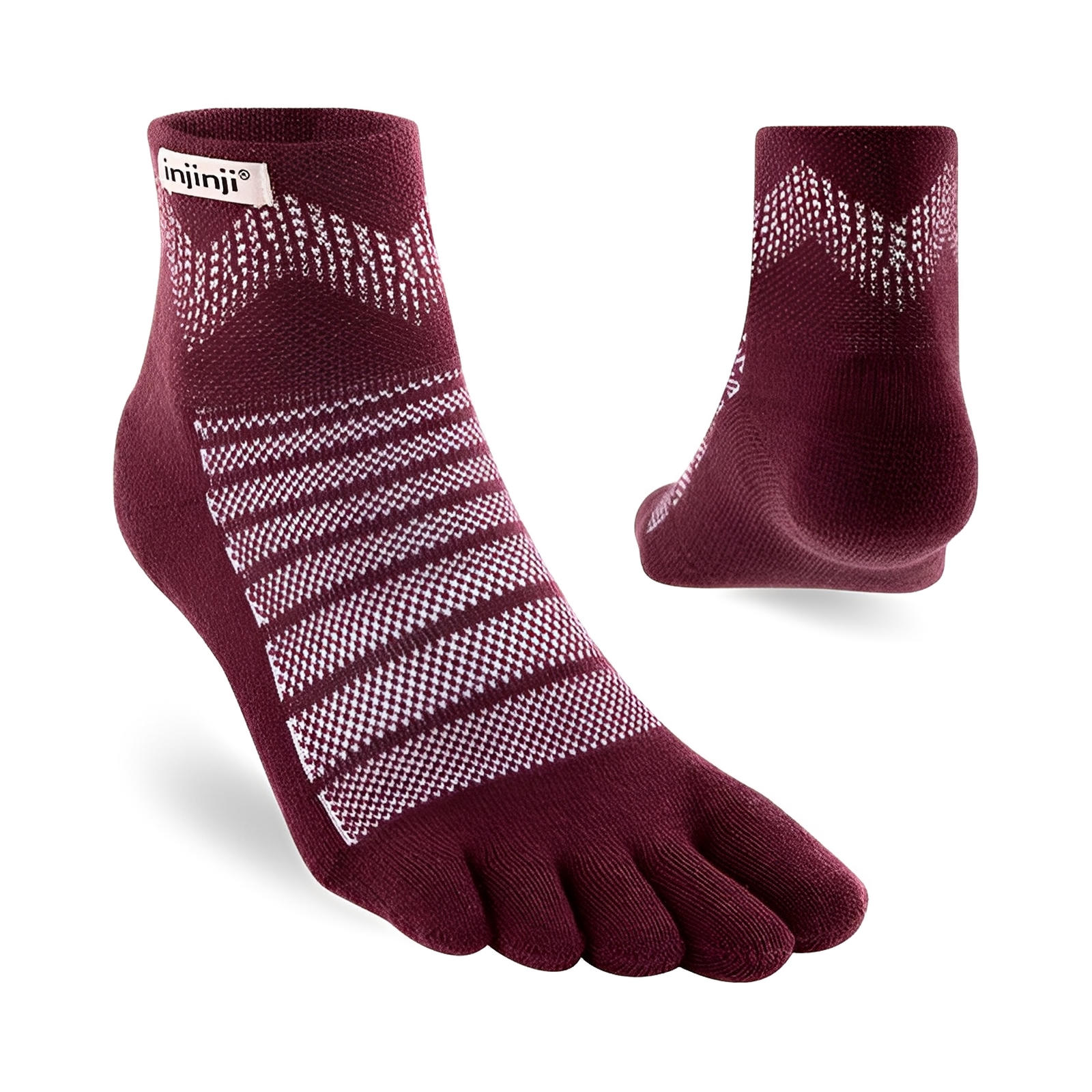 Injinji Outdoor Midweight Mini‑Crew Wool Socks Garnet S 