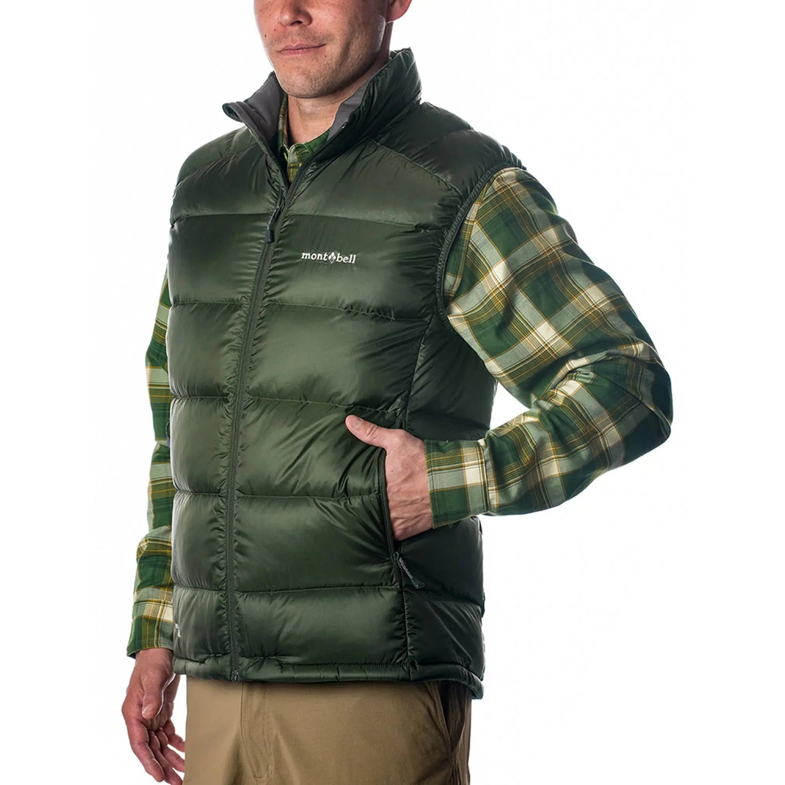 Montbell Men's Alpine Light Down Vest Black Olive S 