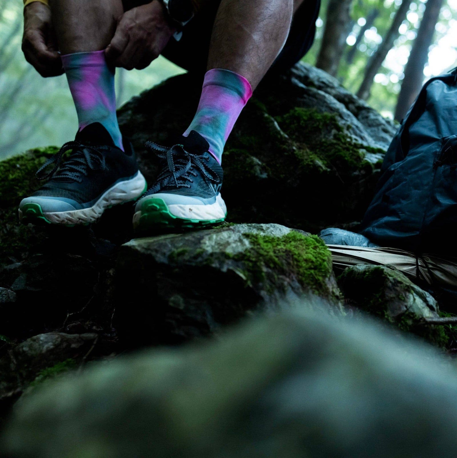 Oleno Comod(y) Muso Low Crew Socks Blue/Grey 22-24cm 