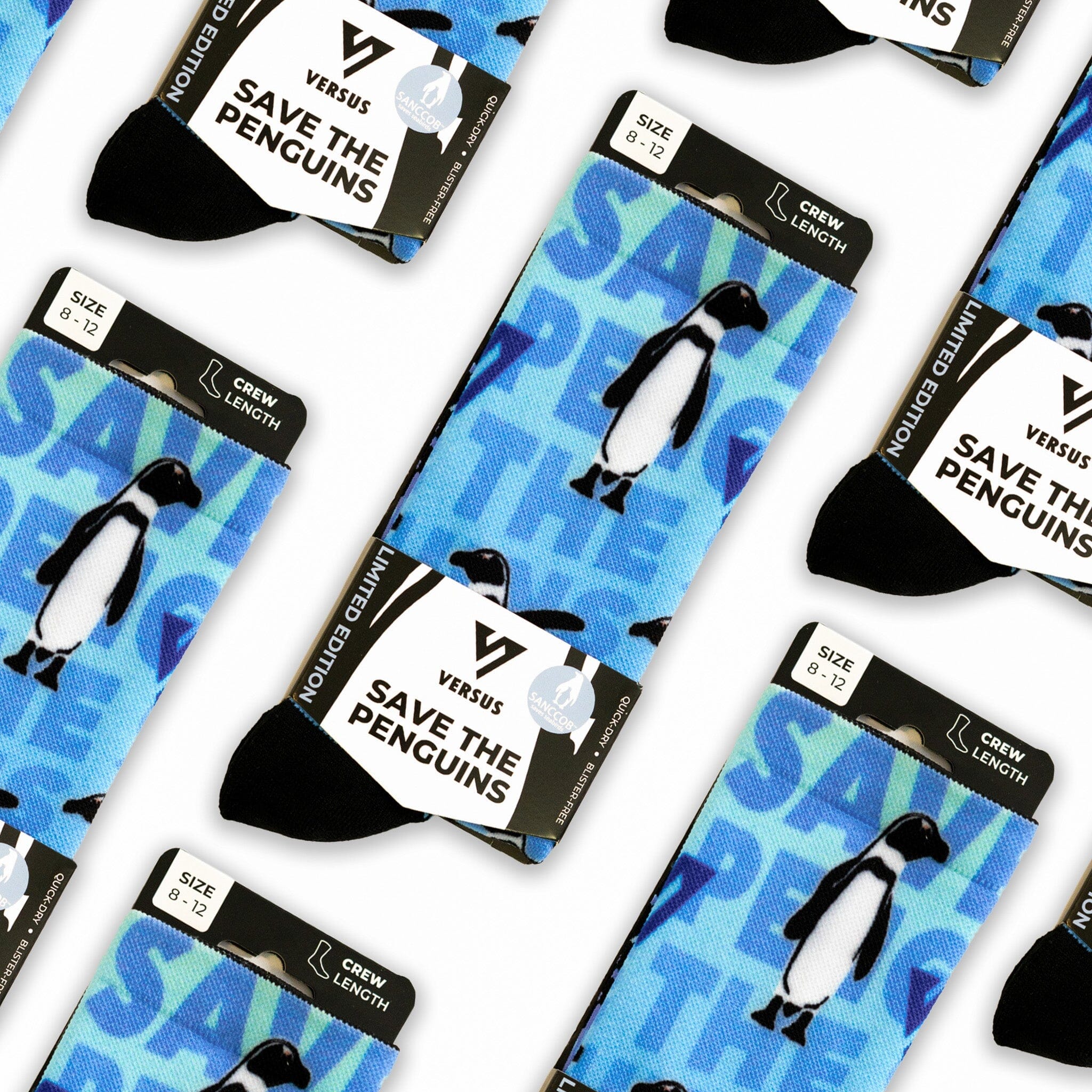 Versus Save The Penguins Active Crew Socks 