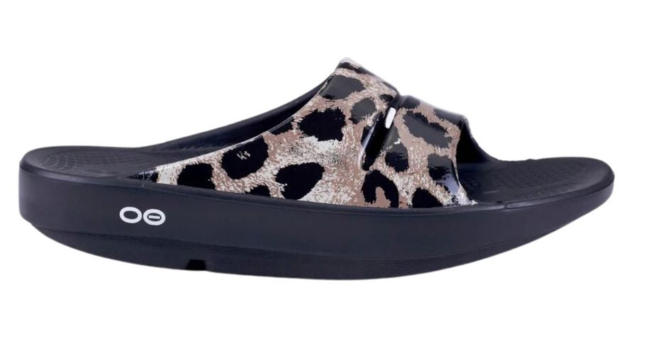 OOFOS Women's OOahh Limited Slide Sandal - Cheetah Cheetah US M4/W6 EU 37 