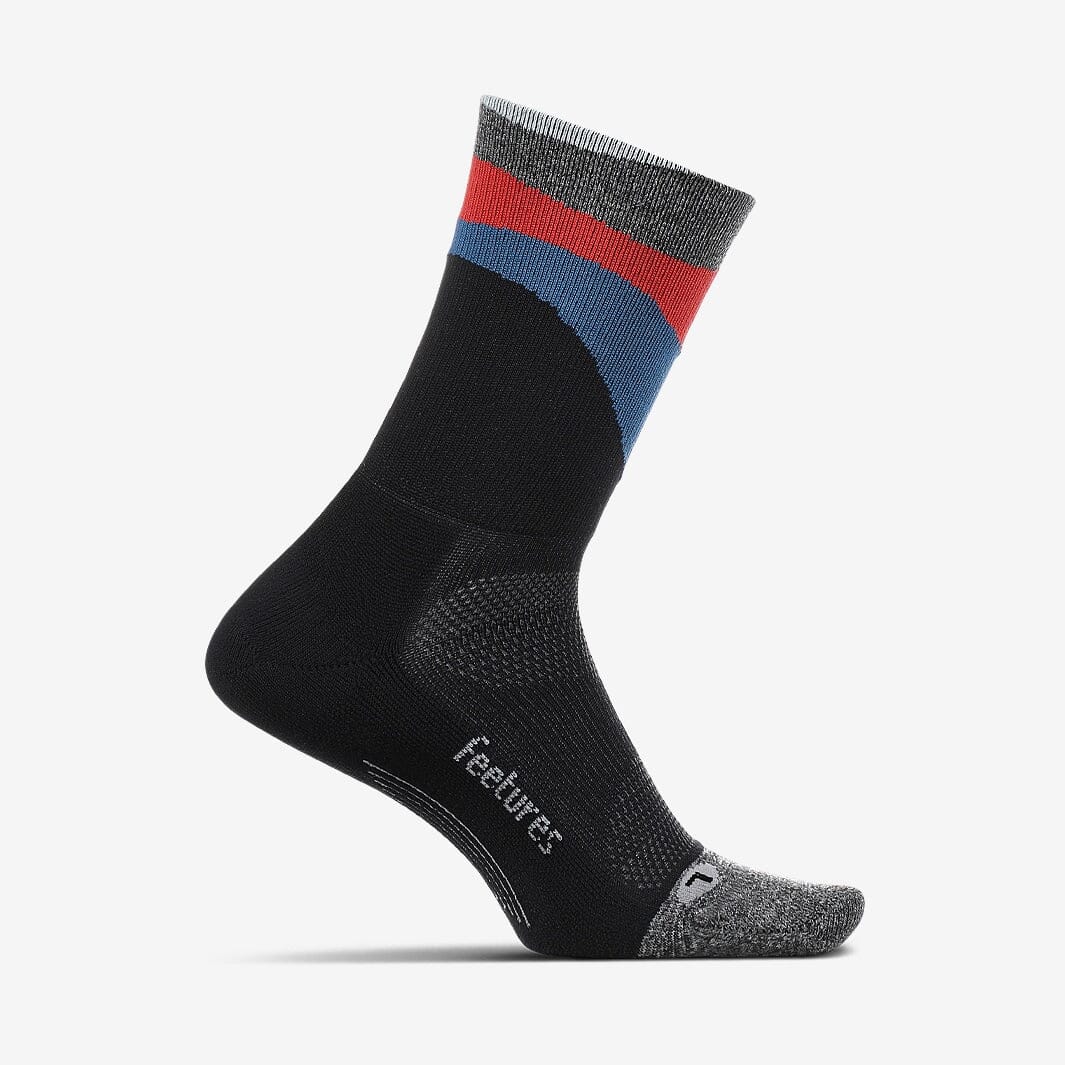 Feetures Elite Light Cushion Mini Crew Socks Retrograde Black Small 