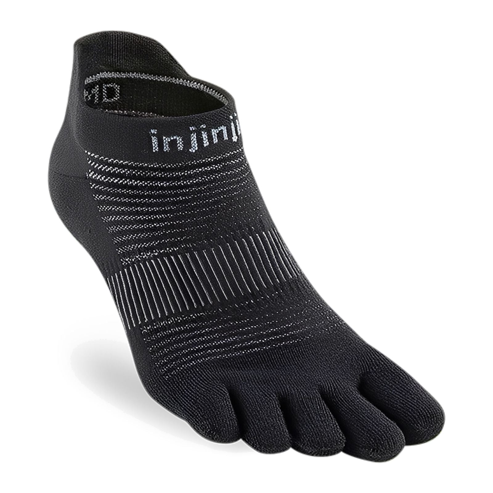 Injinji Run Lightweight No‑Show Socks Black S 