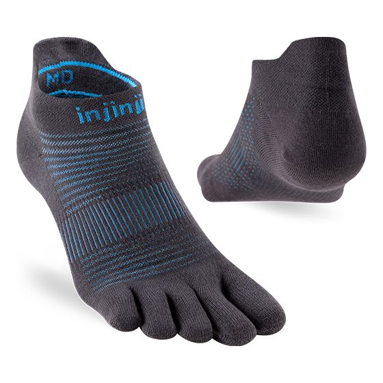 Injinji Run Lightweight No-Show Socks Carbon S 