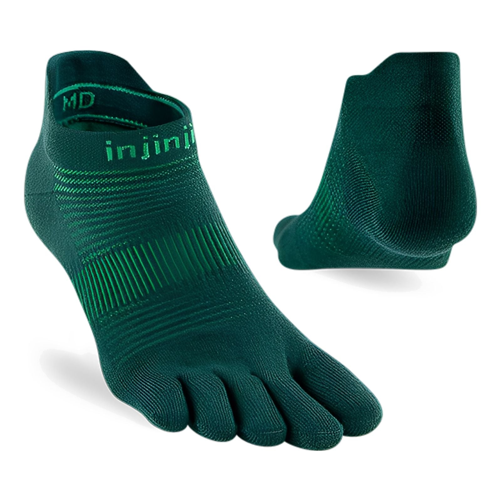 Injinji Run Lightweight No‑Show Socks Jade S 