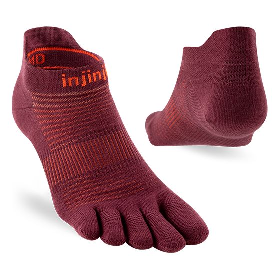 Injinji Run Lightweight No-Show Socks Mahogany S 