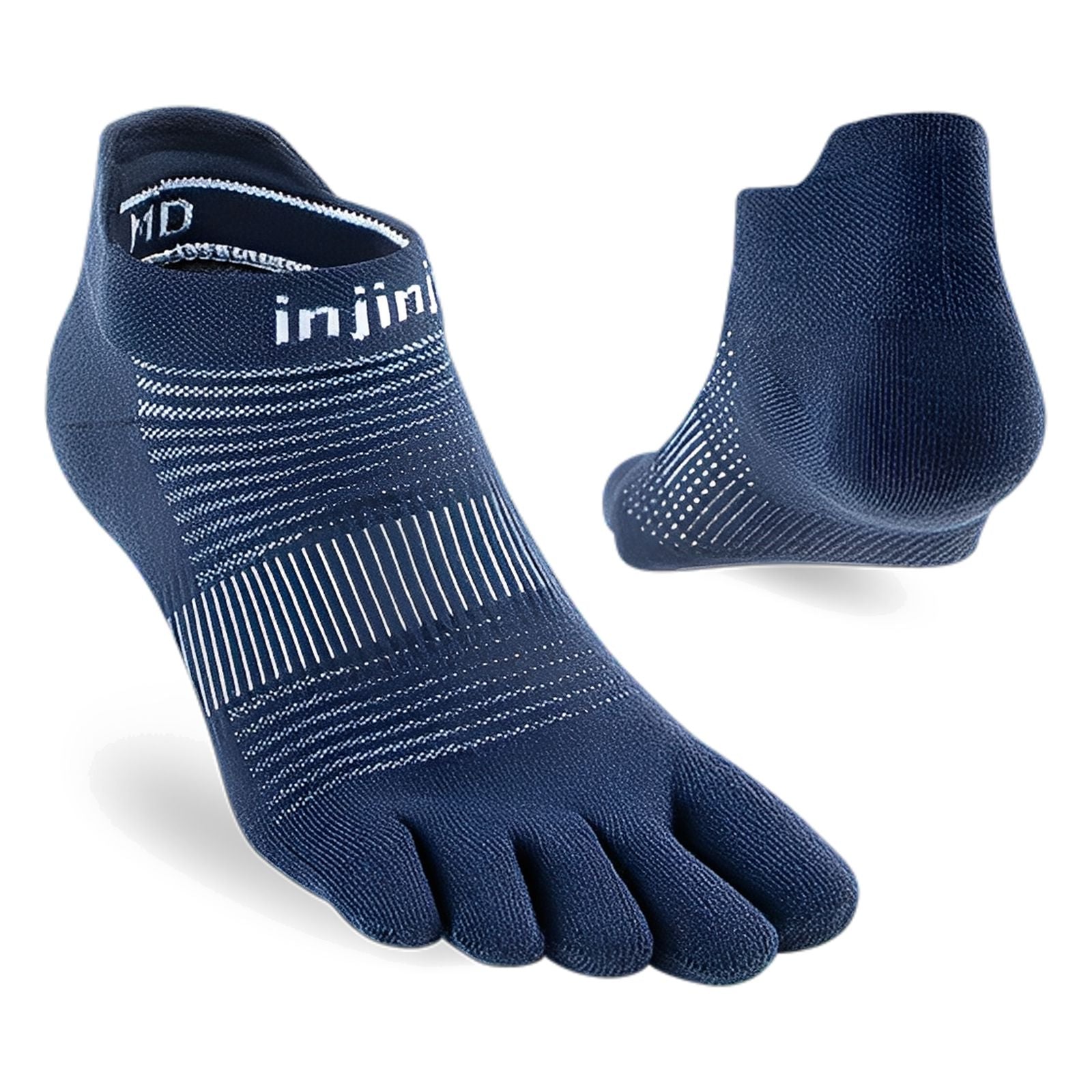 Injinji Run Lightweight No‑Show Socks Navy S 
