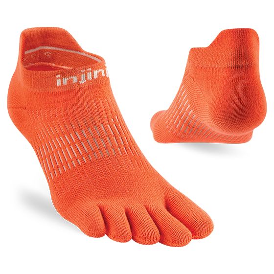Injinji Women's Run Lightweight No‑Show Socks Grapefruit XS/S 