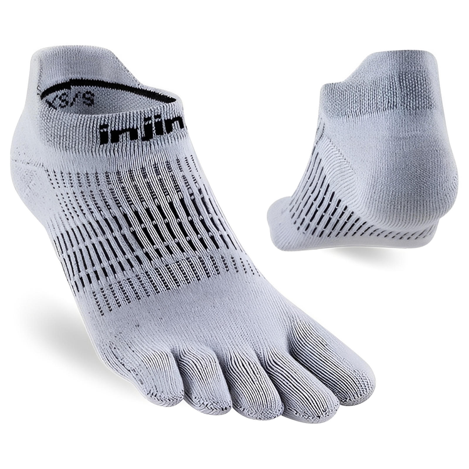 Injinji Women's Run Lightweight No‑Show Socks Gray XS/S 
