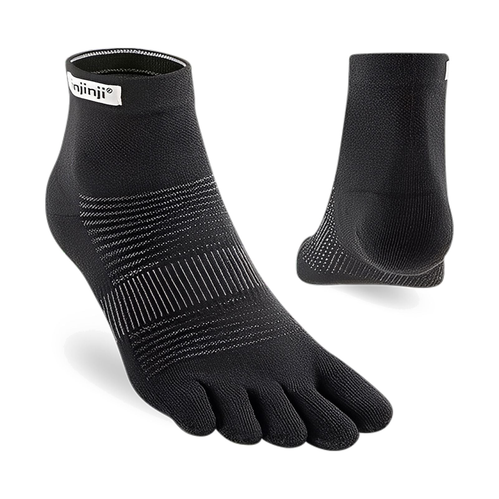 Injinji Run Lightweight Mini‑Crew Socks Black S 