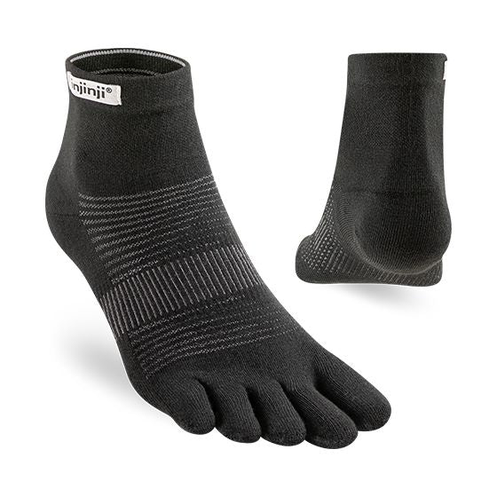Injinji Run Original Weight Mini-Crew Socks Black S 
