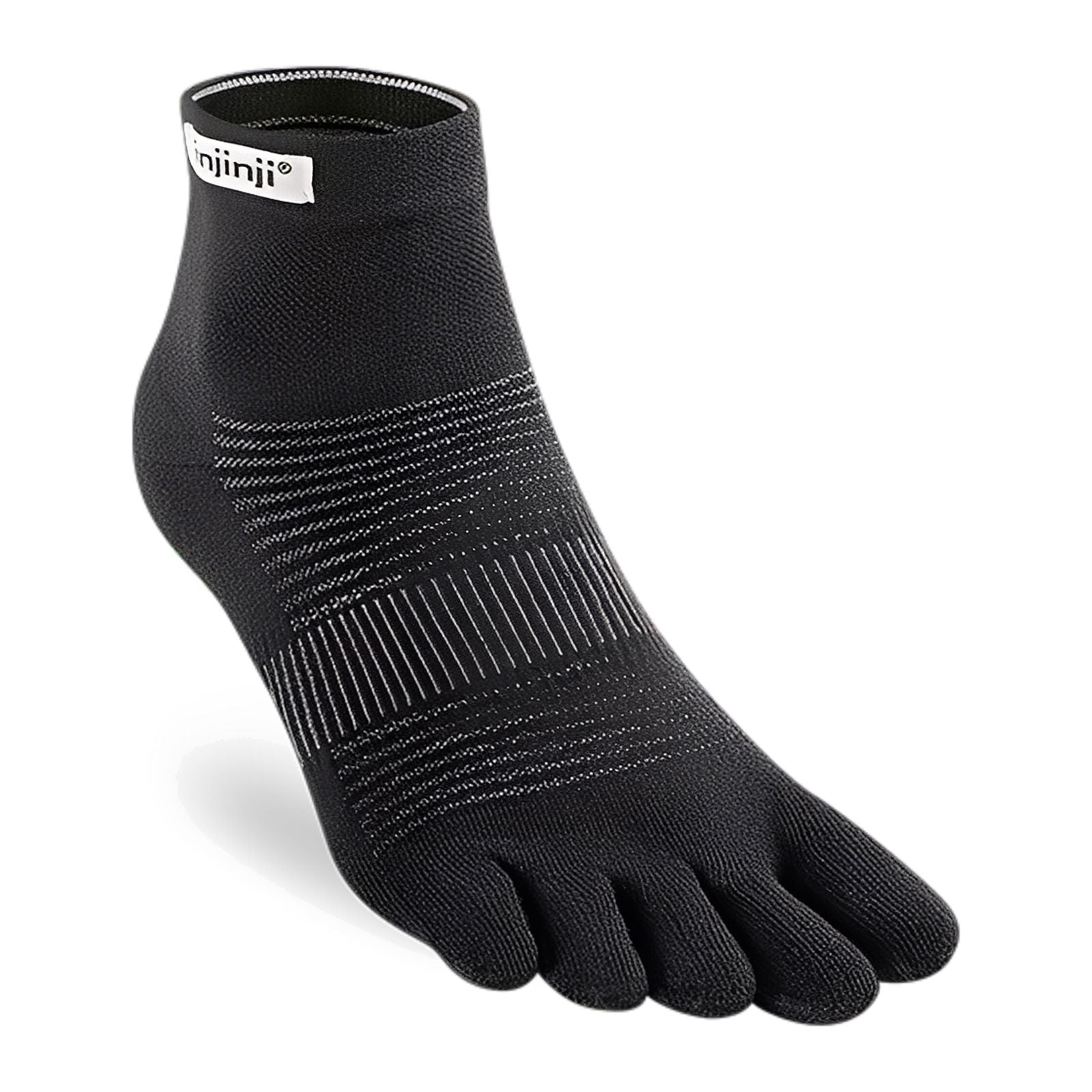 Injinji Run Lightweight Mini‑Crew Socks Black S 