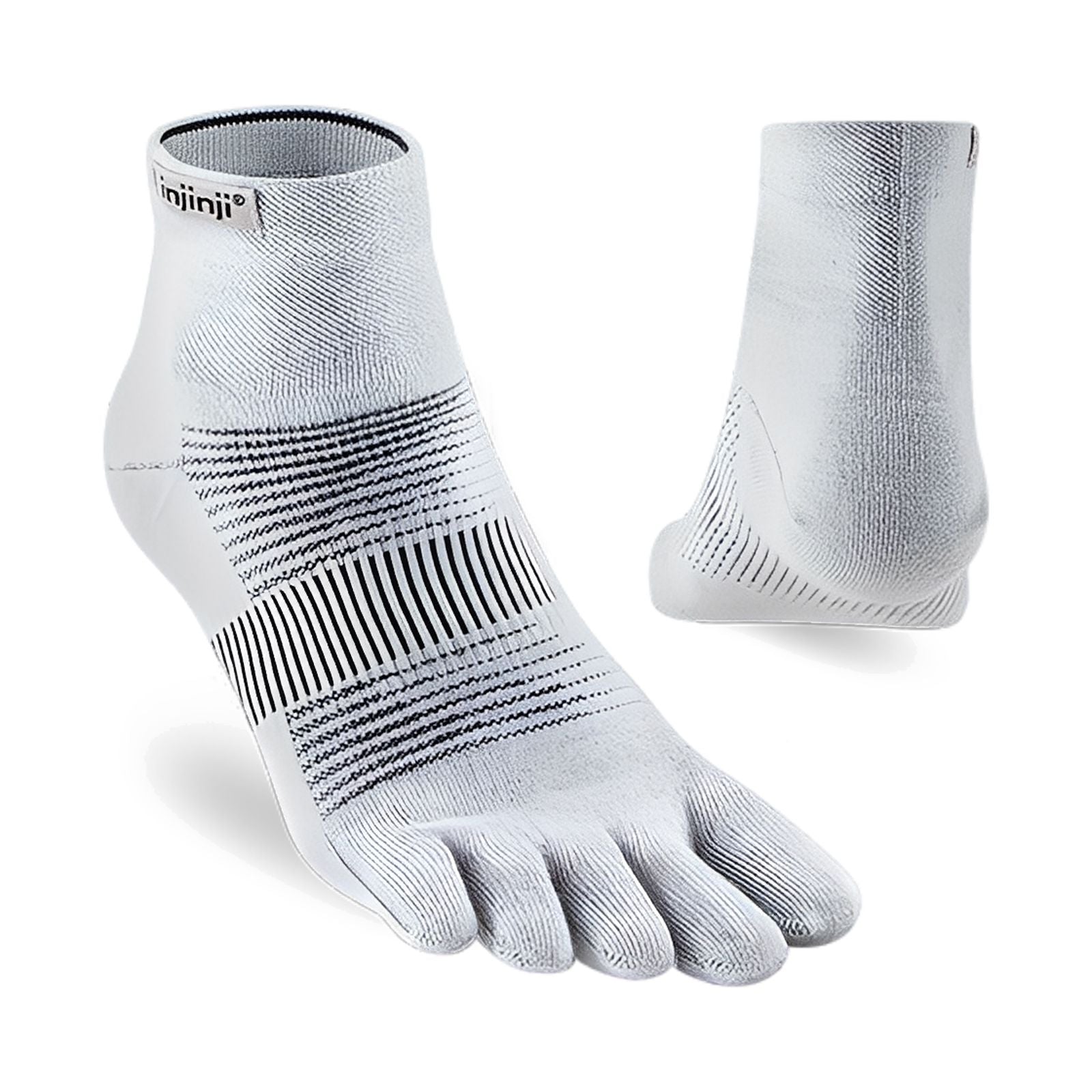 Injinji Run Lightweight Mini‑Crew Socks Gray S 